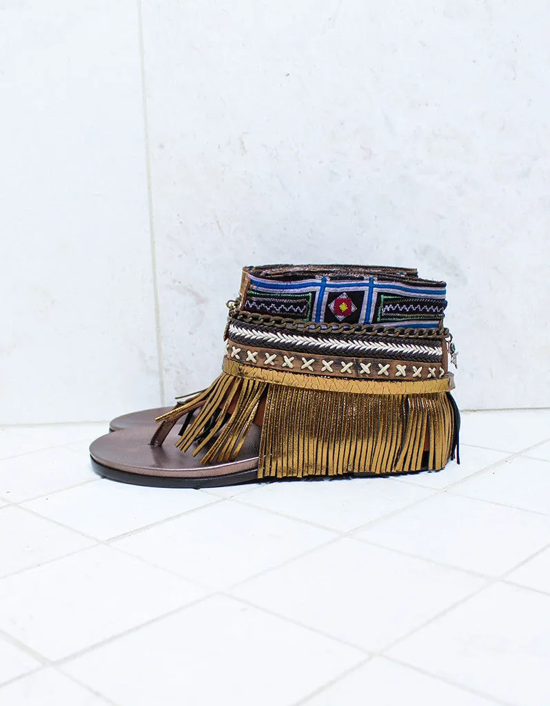 Custom Made Boho Sandals in Brown | SIZE 39