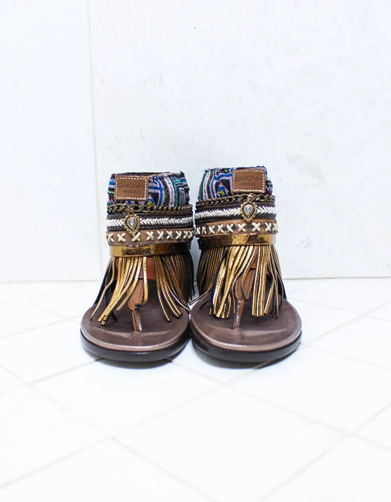 Custom Made Boho Sandals in Brown | SIZE 39