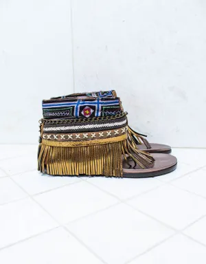 Custom Made Boho Sandals in Brown | SIZE 39