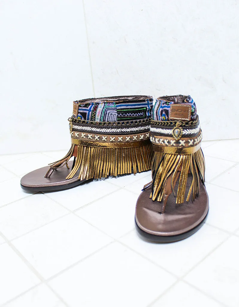 Custom Made Boho Sandals in Brown | SIZE 39