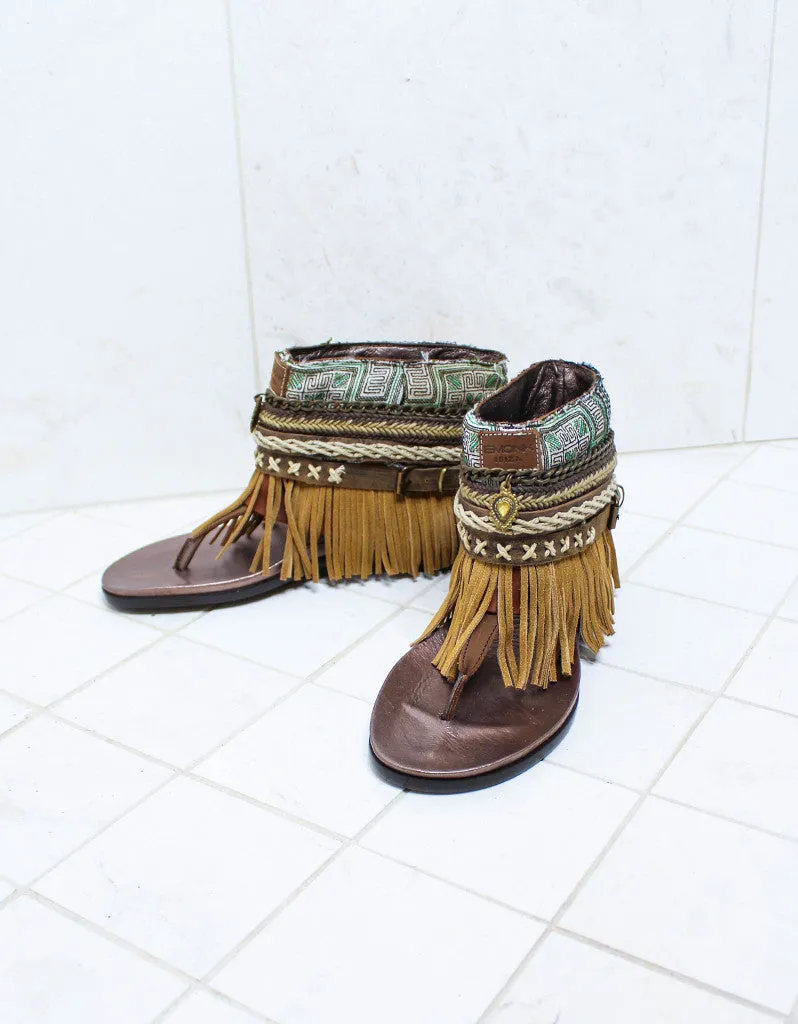 Custom Made Boho Sandals in Brown | SIZE 40