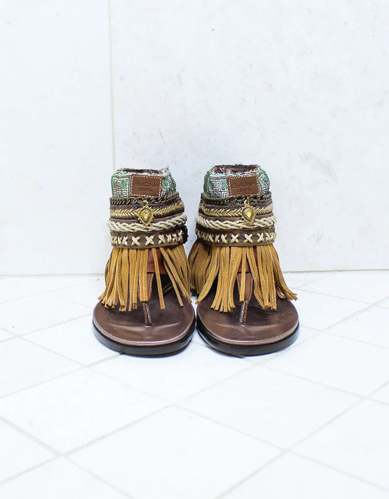 Custom Made Boho Sandals in Brown | SIZE 40