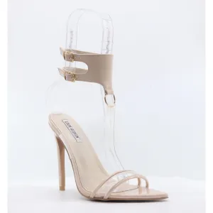 Damita Nude Clear Stiletto Open Toe Sandals