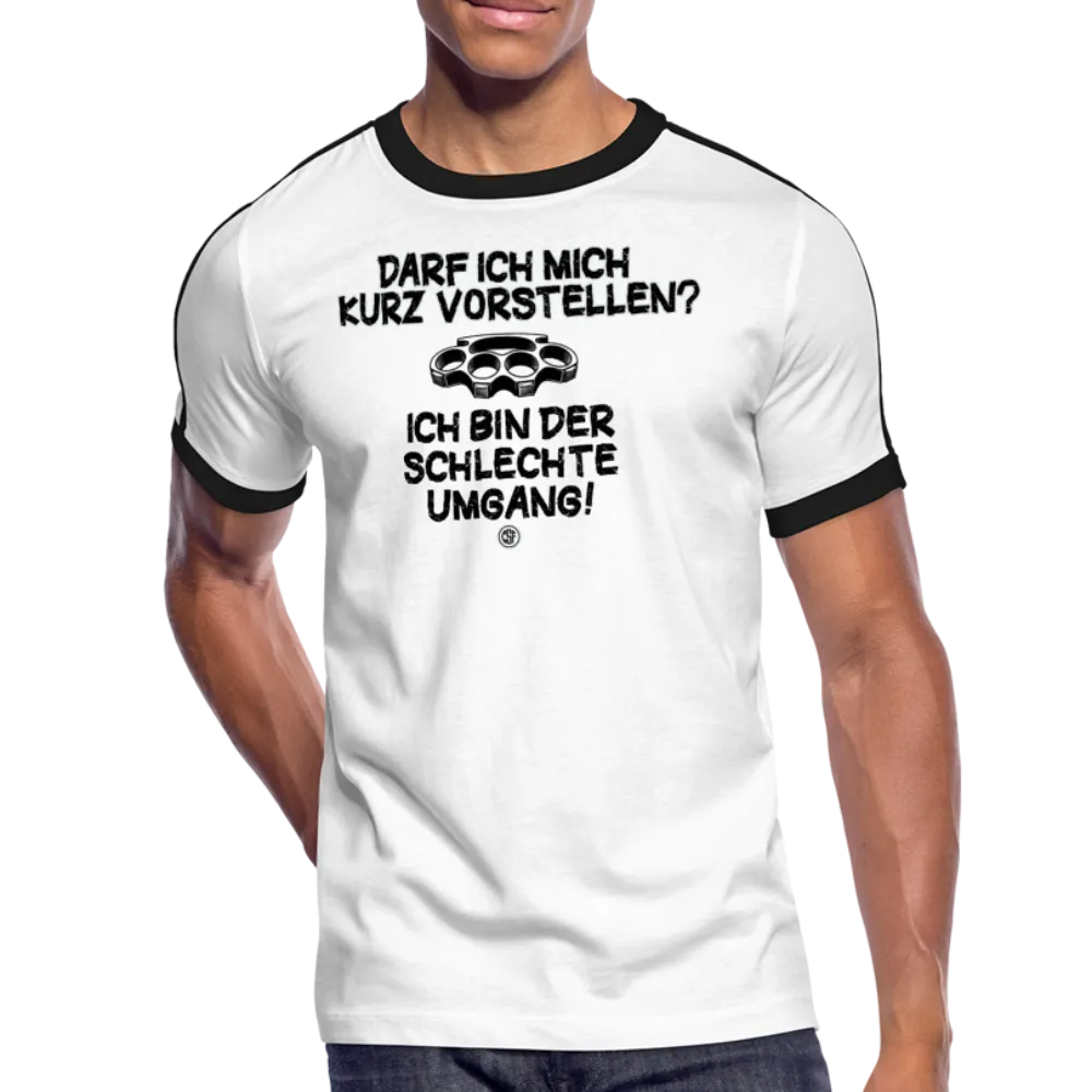 Darf ich mich kurz vorstellen... - Männer Retro-T-Shirt