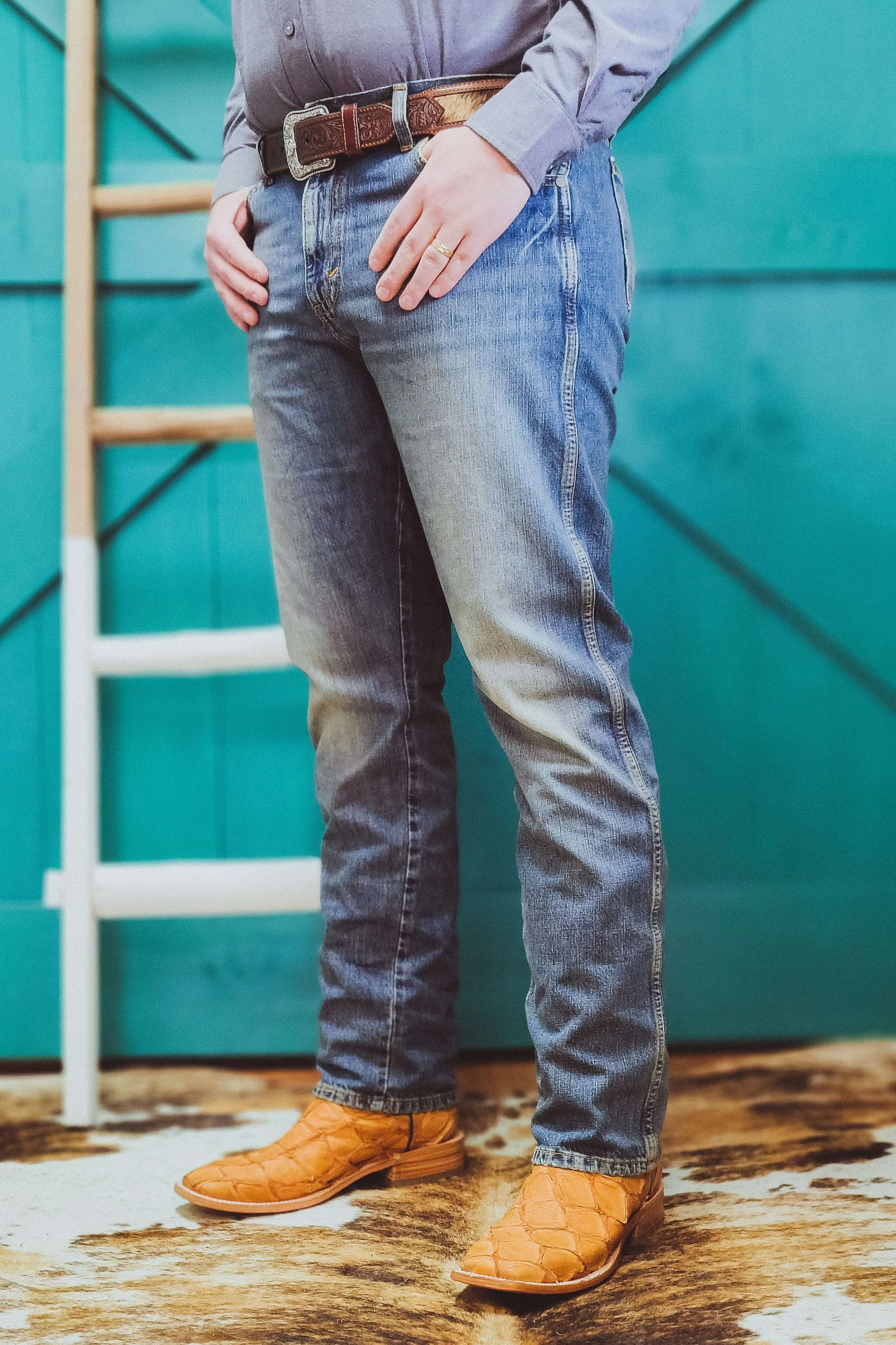 Dark Knight Slim Straight Jeans by Wrangler