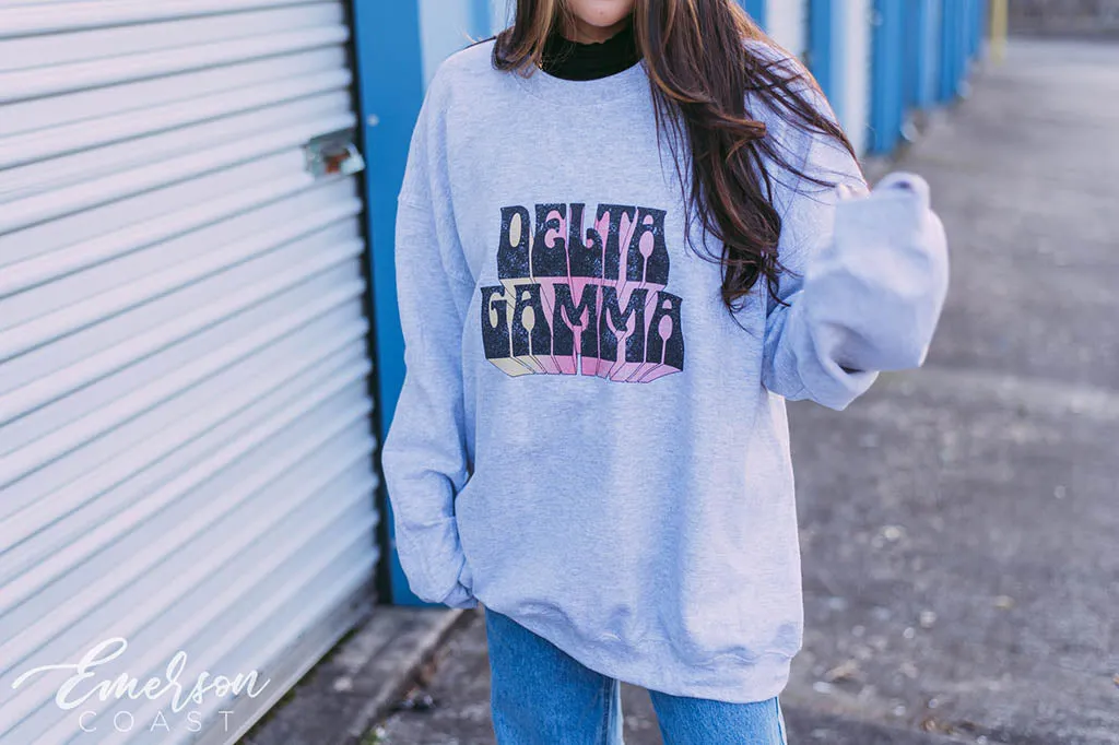 Delta Gamma Block Letters PR Crewneck