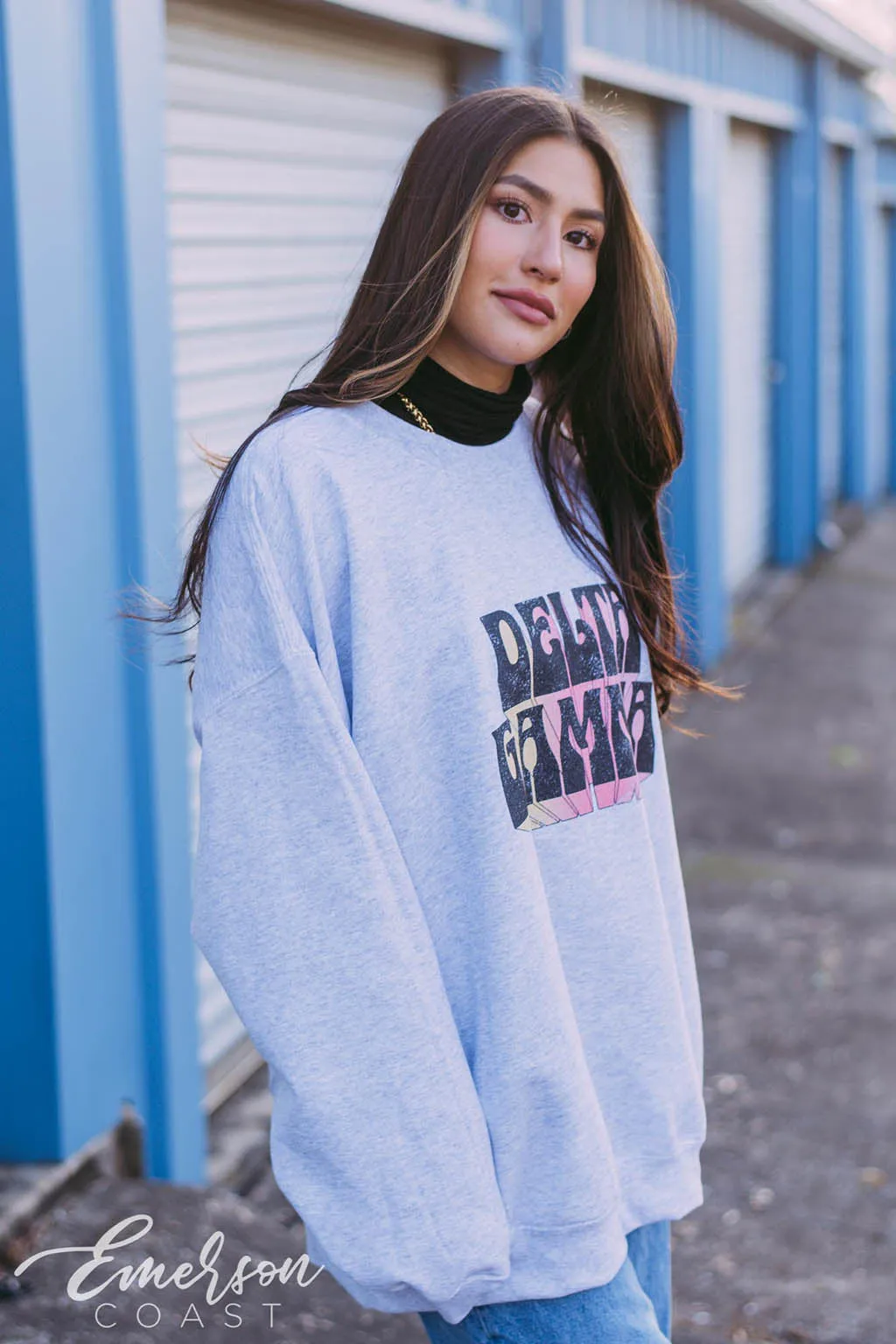 Delta Gamma Block Letters PR Crewneck