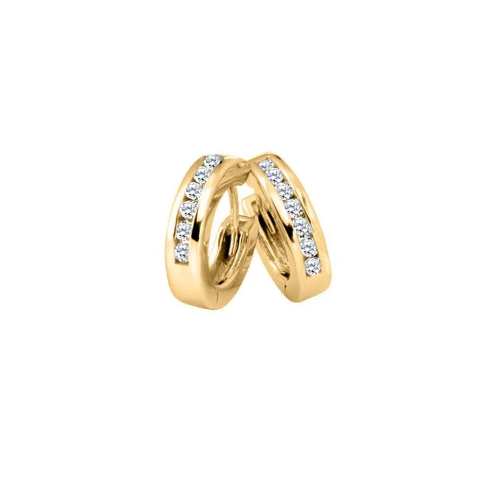 Diamond Classic Huggies set with 0.50tdw in 10K Yellow Gold