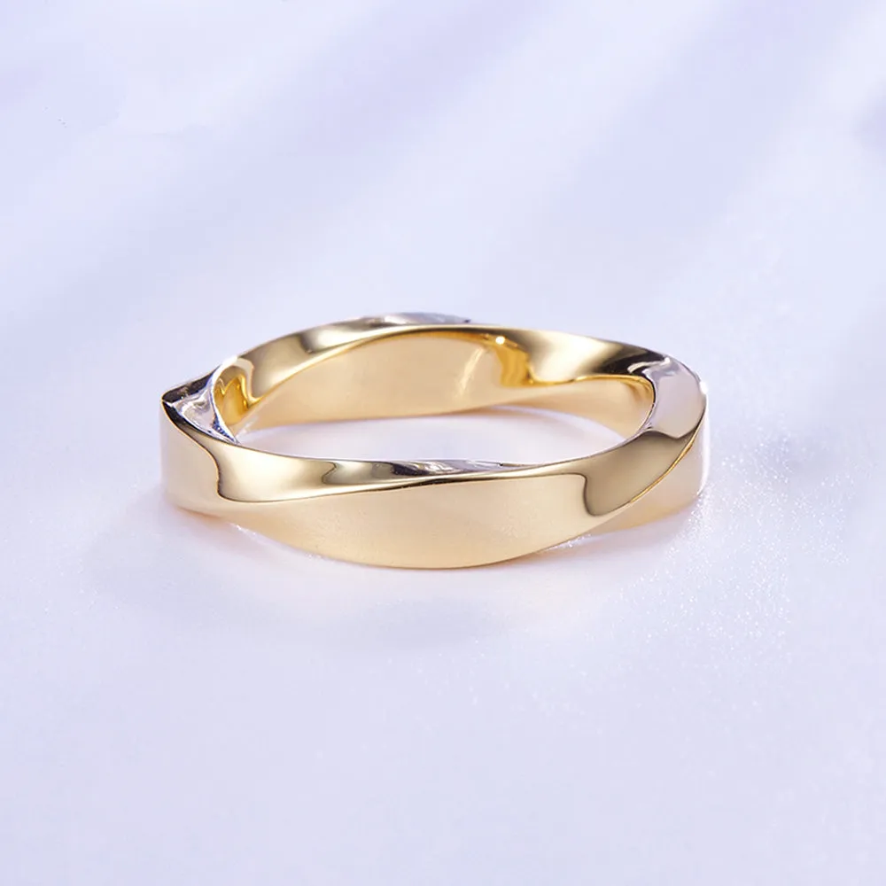 Diamond Mobius Strip Couple Wedding Ring