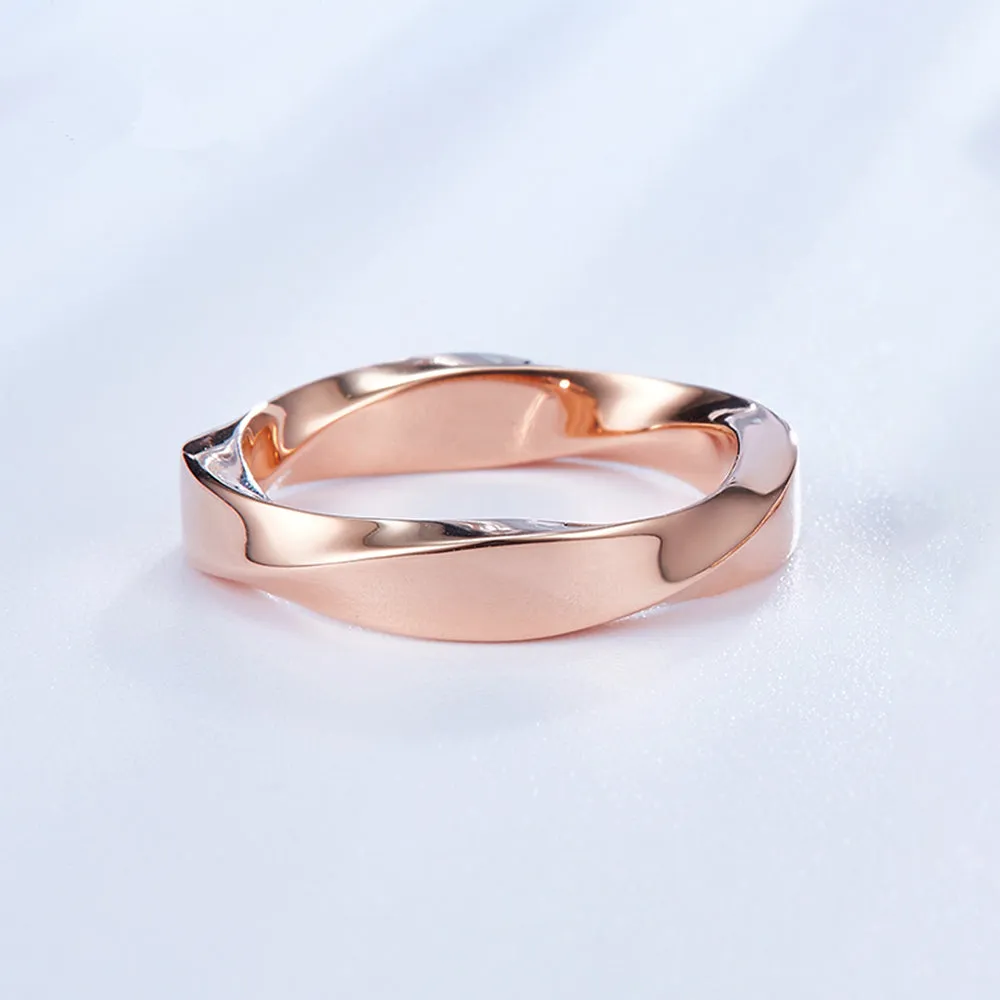 Diamond Mobius Strip Couple Wedding Ring