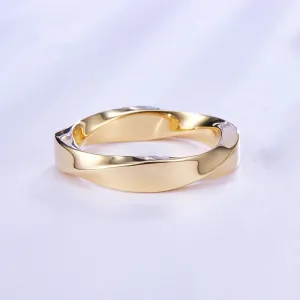 Diamond Mobius Strip Couple Wedding Ring