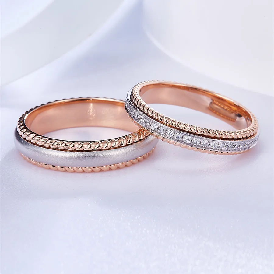 Diamond Spinner Couple Wedding Rings