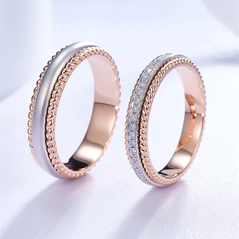 Diamond Spinner Couple Wedding Rings