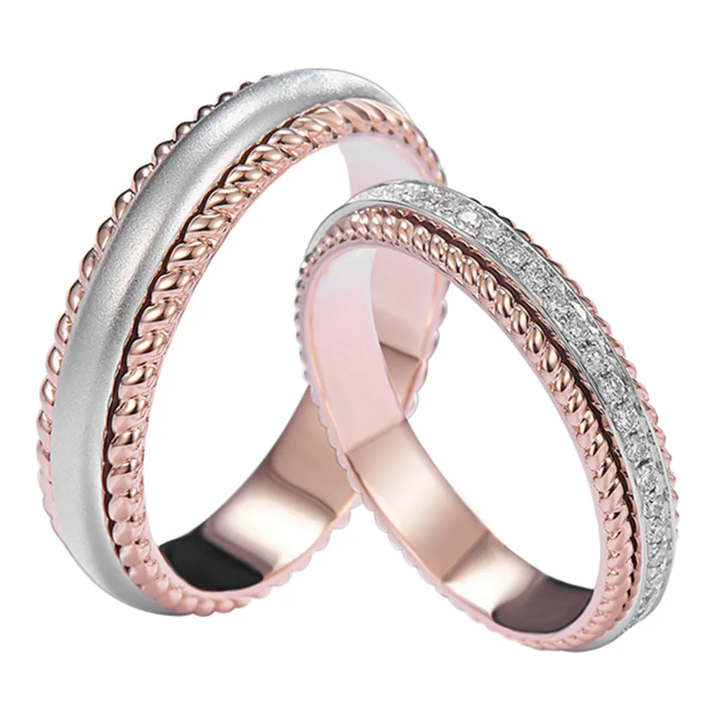Diamond Spinner Couple Wedding Rings