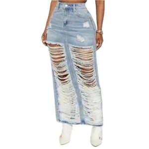 Distressed ladies Denim Skirt sz x-Large