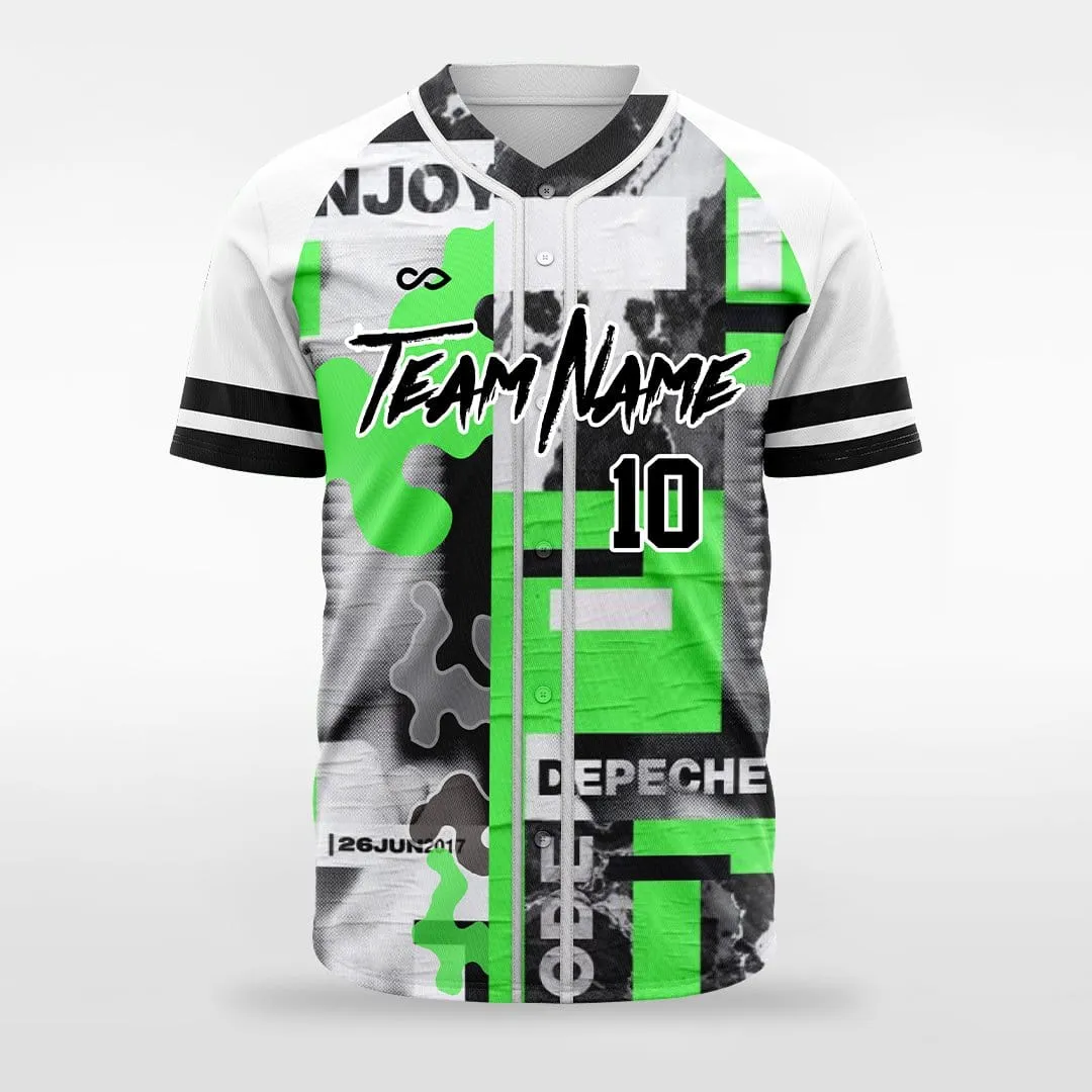Documentary - Customized Men's Sublimated Full-Button Baseball Jersey