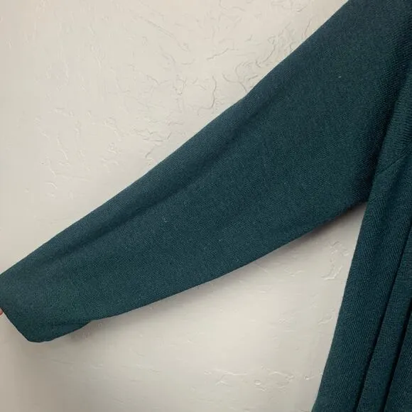 Double D Ranch Linen Cardigan Womens Medium Green Long Sleeve Sweater