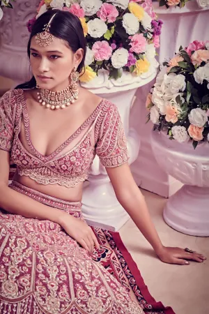 Dull Magenta Bridal Lehenga