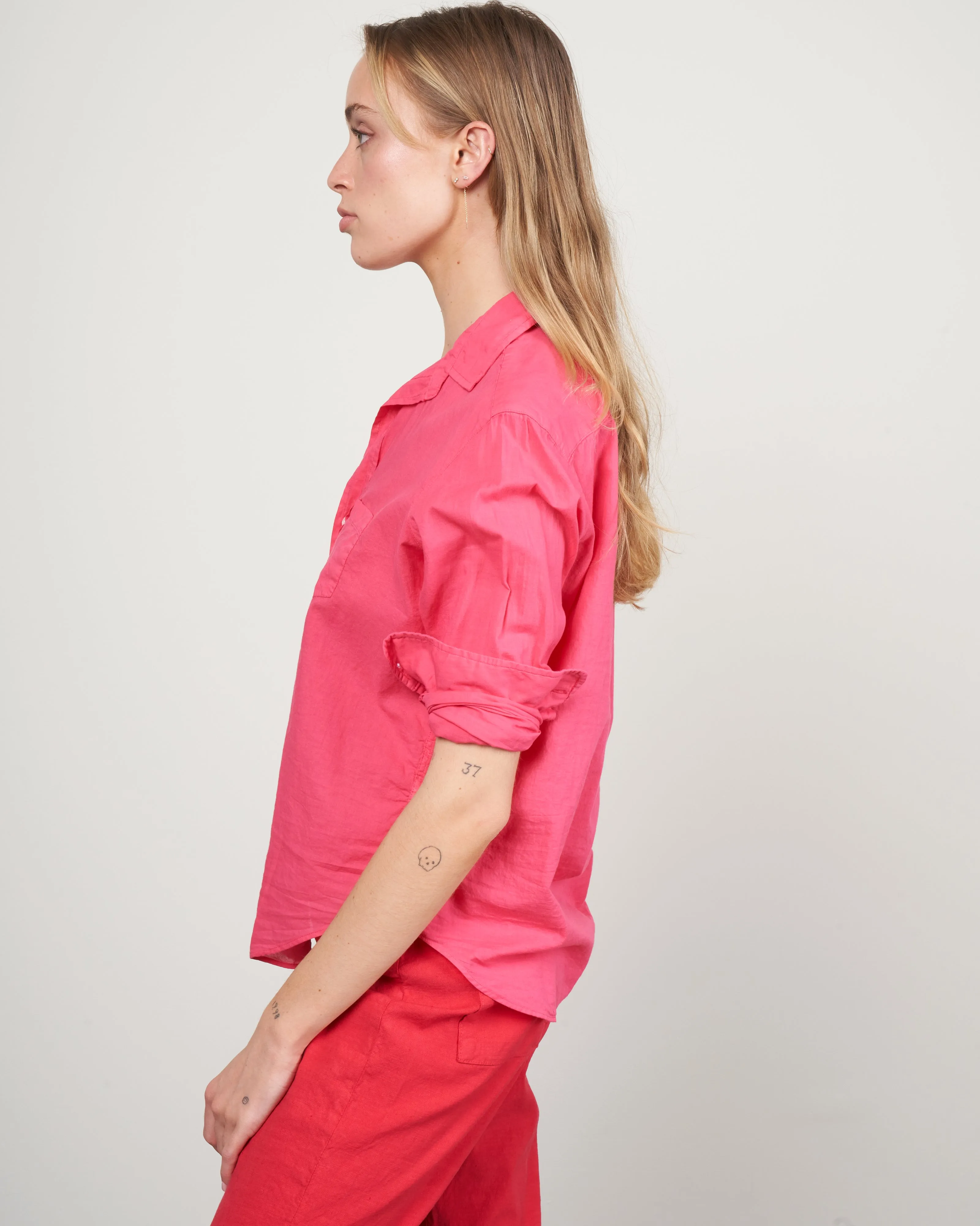 eileen woven button up - ruby