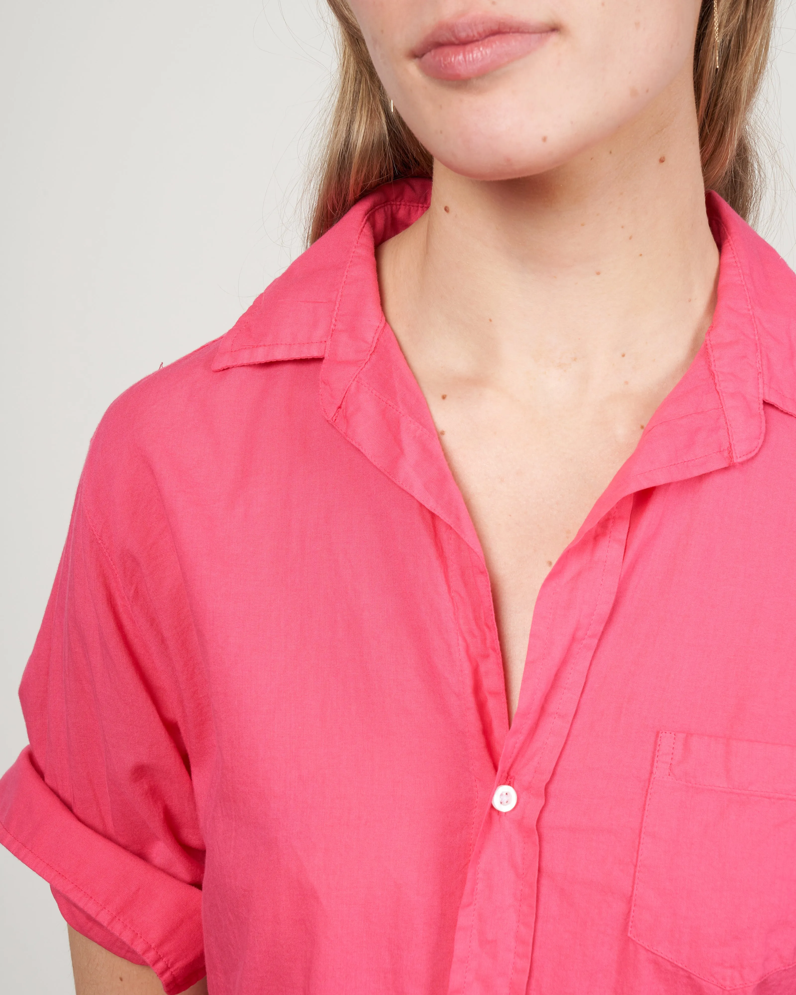 eileen woven button up - ruby
