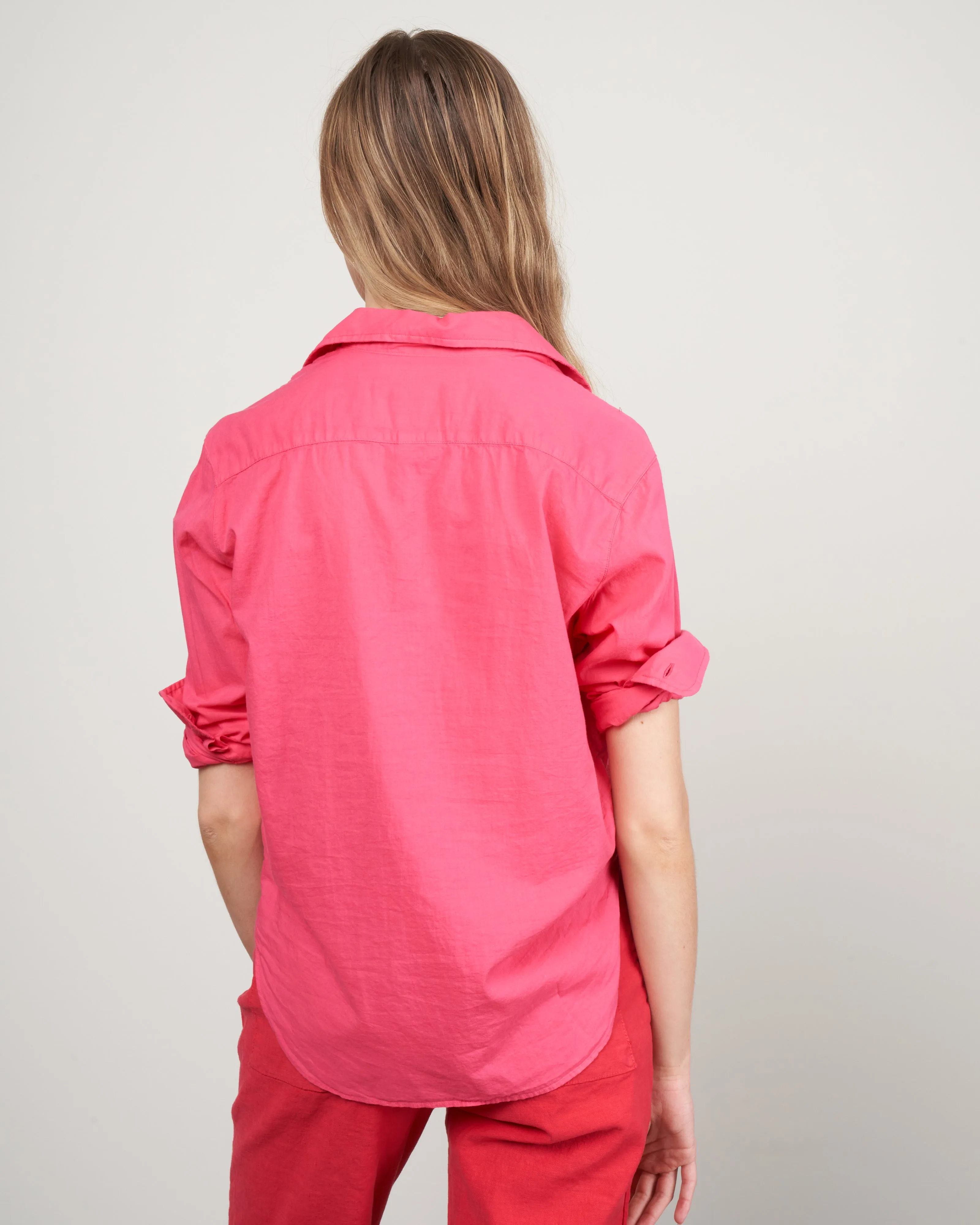 eileen woven button up - ruby
