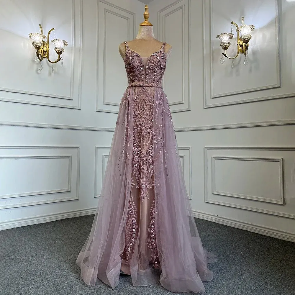 Elegant 2024 Detachable Skirt Evening Dress Mermaid Gown