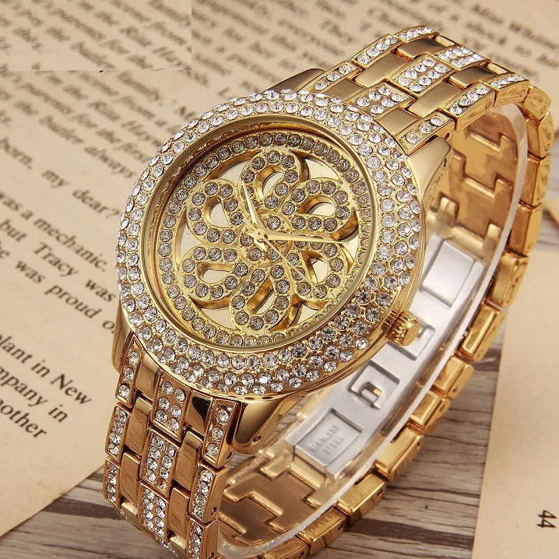 Elegant Flower Pattern Women's Watch