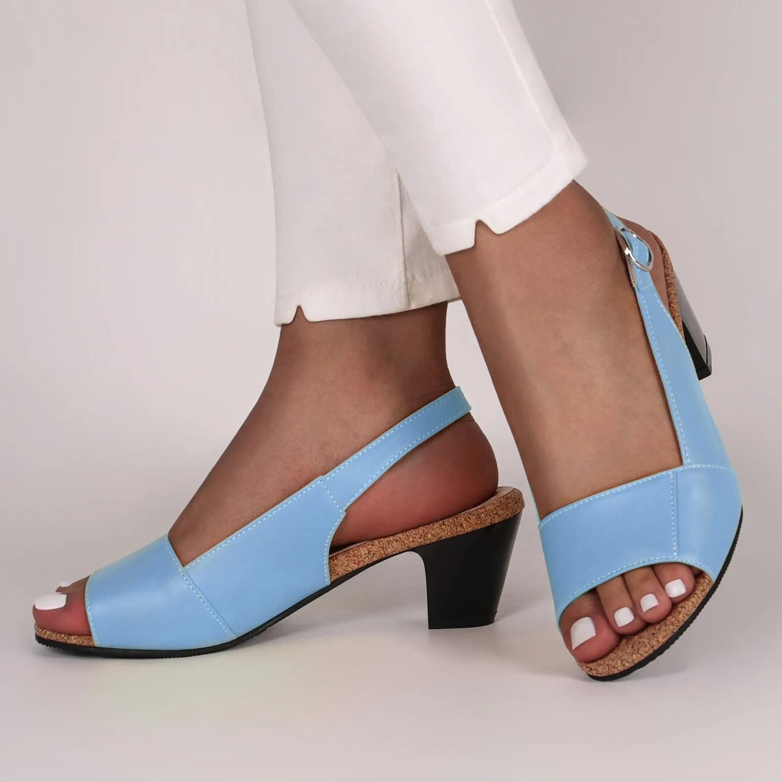 Elegant Low Chunky Heel Wedge Platform Sandals for Women