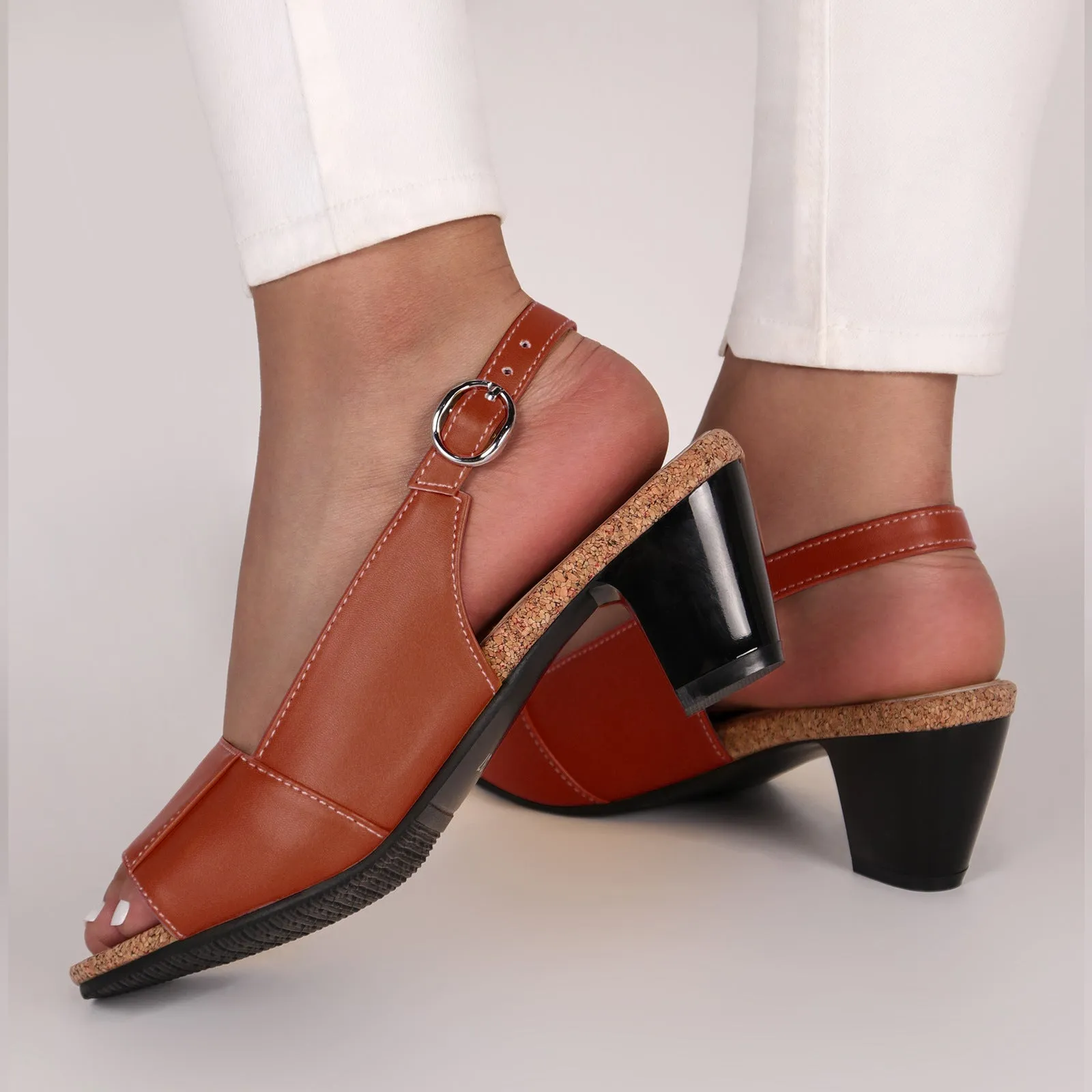 Elegant Low Chunky Heel Wedge Platform Sandals for Women