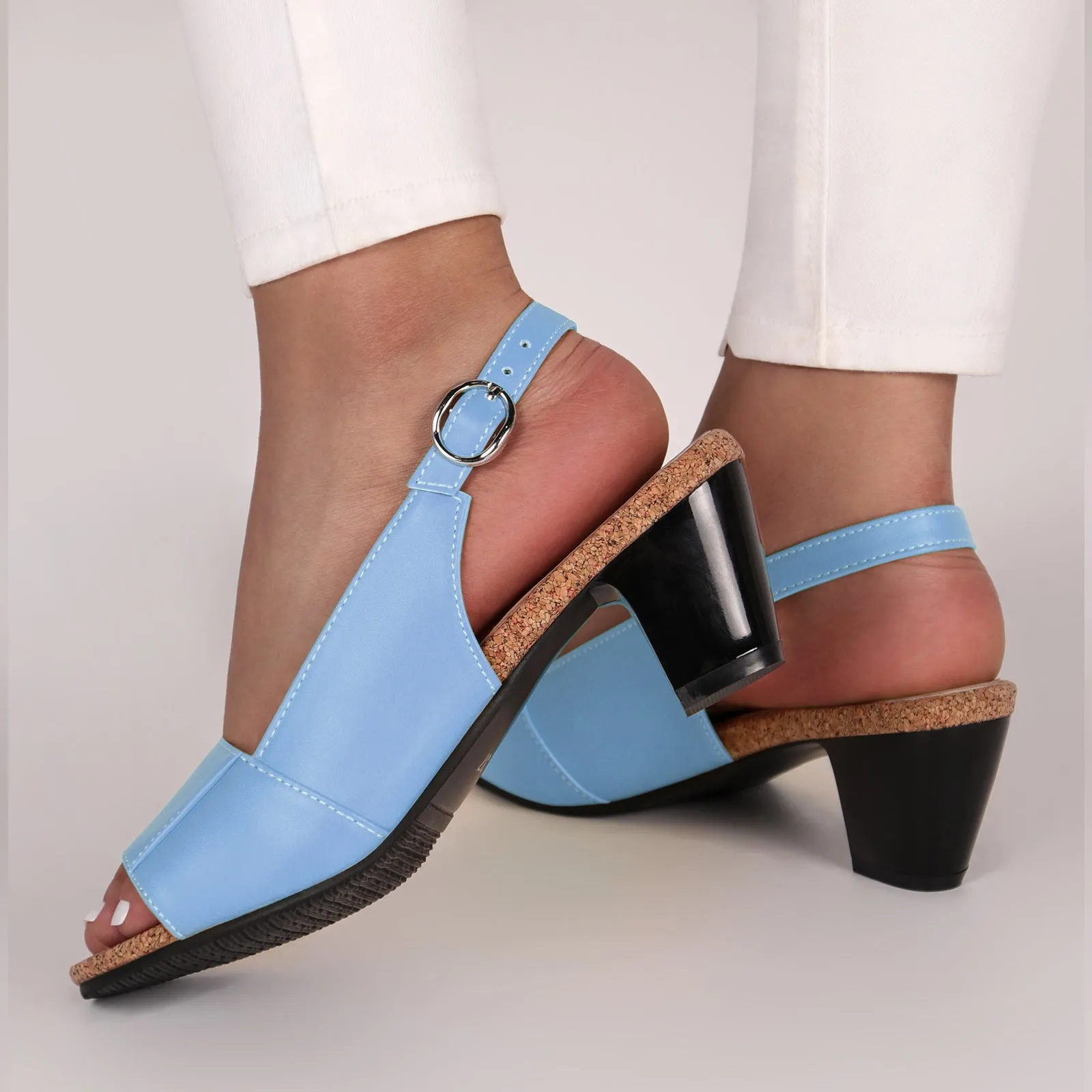 Elegant Low Chunky Heel Wedge Platform Sandals for Women