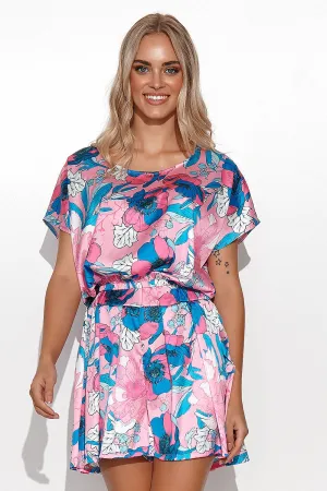 Elegant Satin Crop Blouse Set