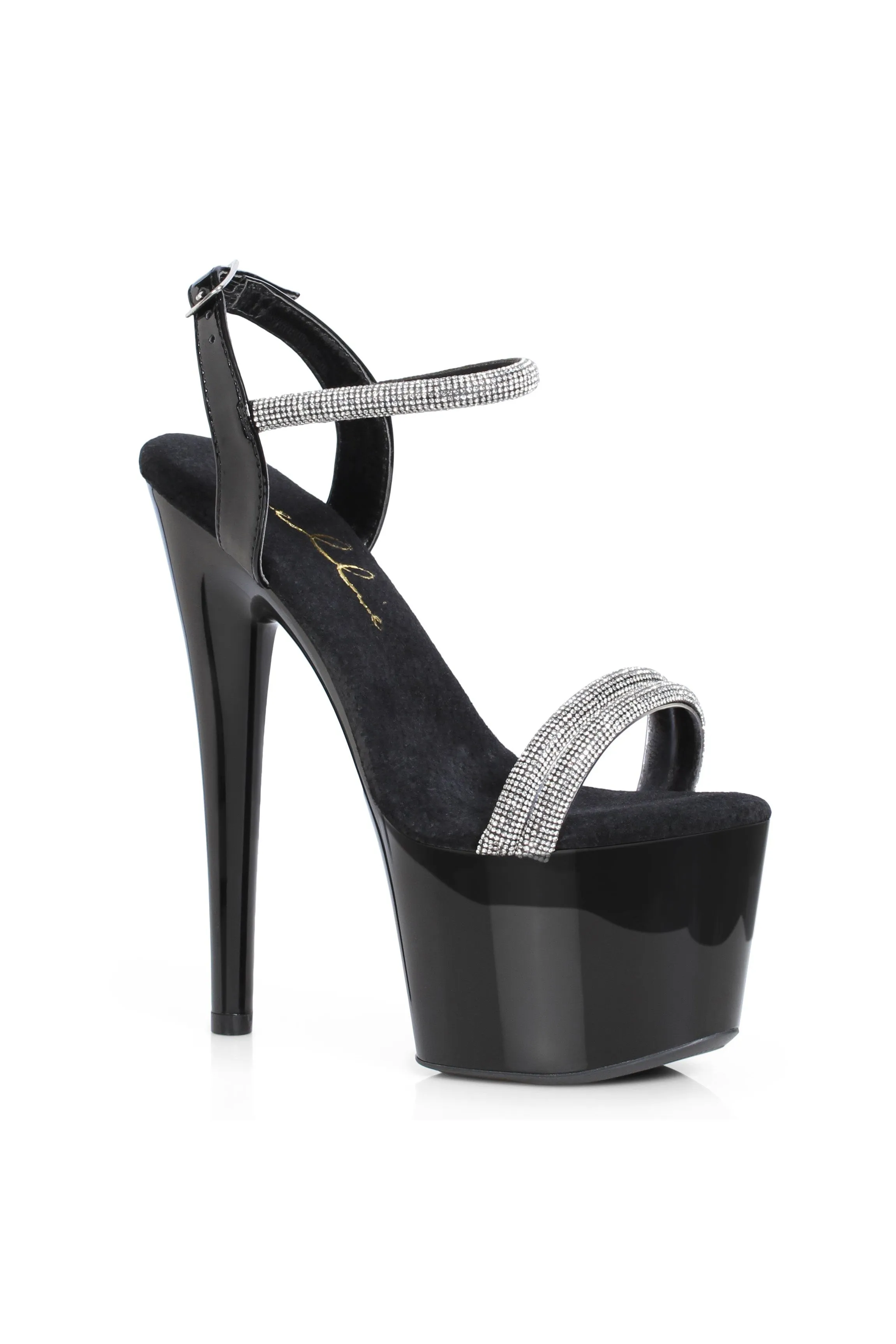 Ellie 709-AURELLI 7" Rhinestone Strap Sandal