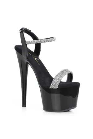 Ellie 709-AURELLI 7" Rhinestone Strap Sandal