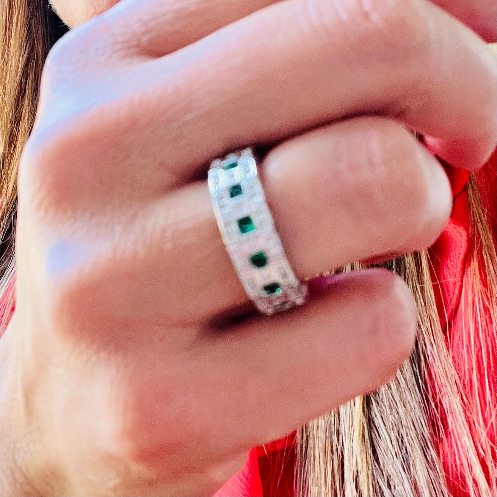 Emerald Zircon Ring