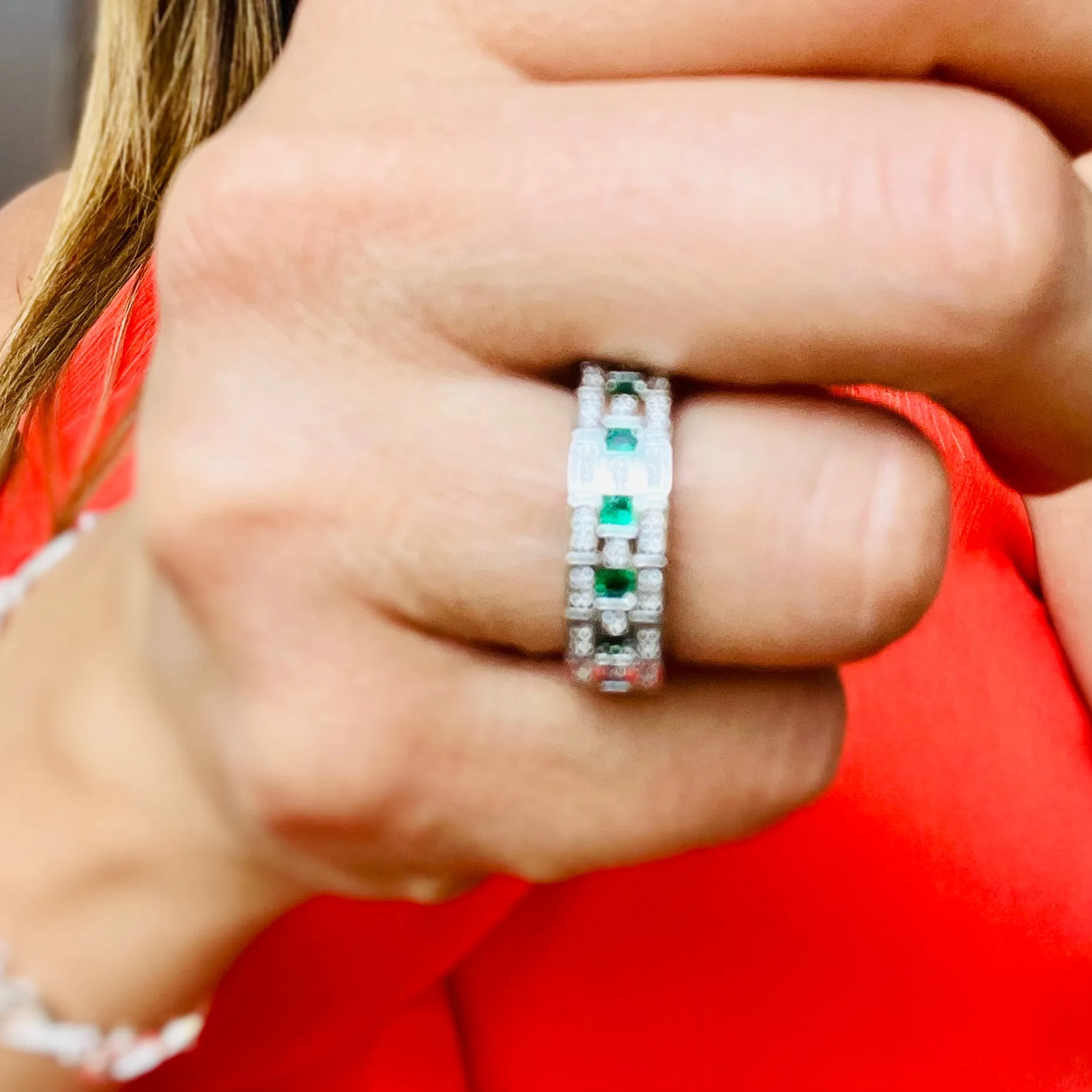 Emerald Zircon Ring