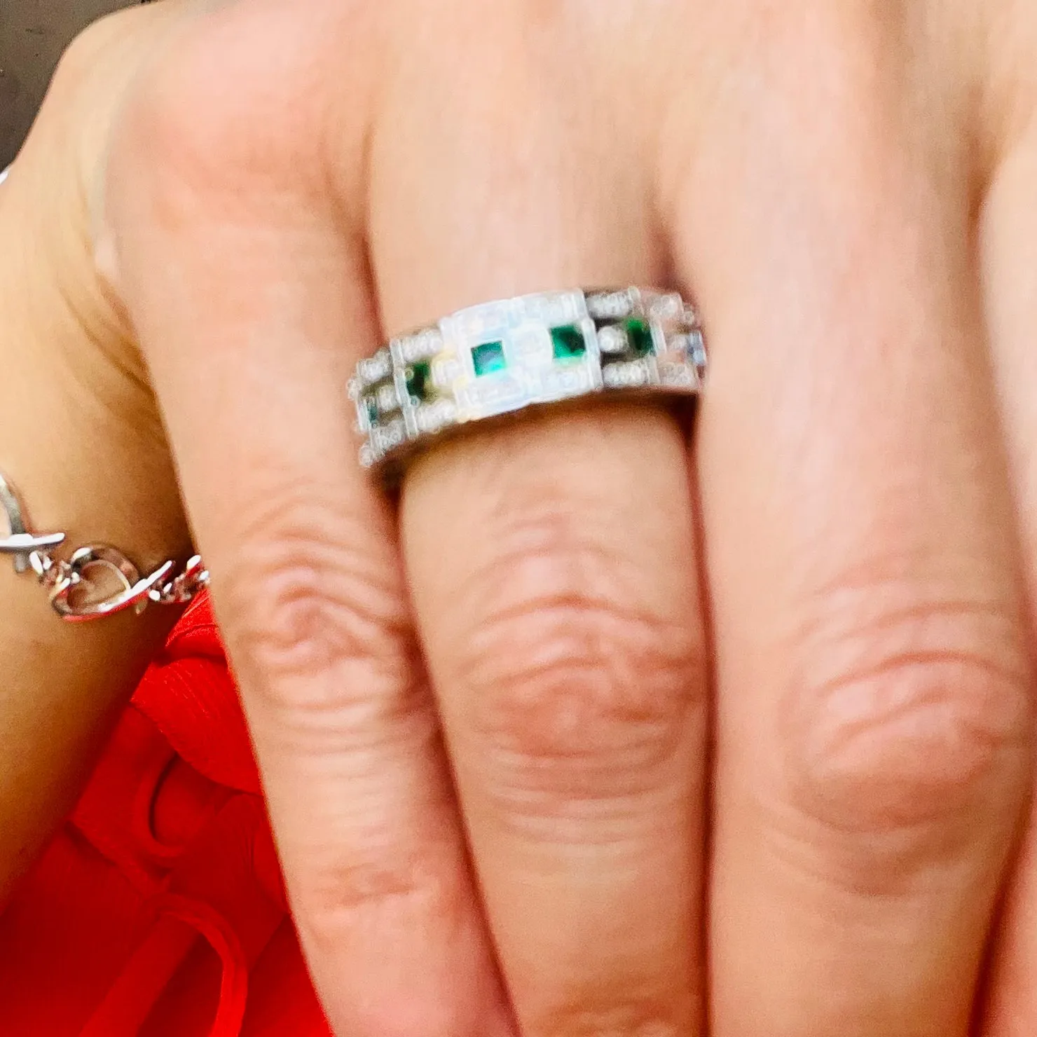 Emerald Zircon Ring