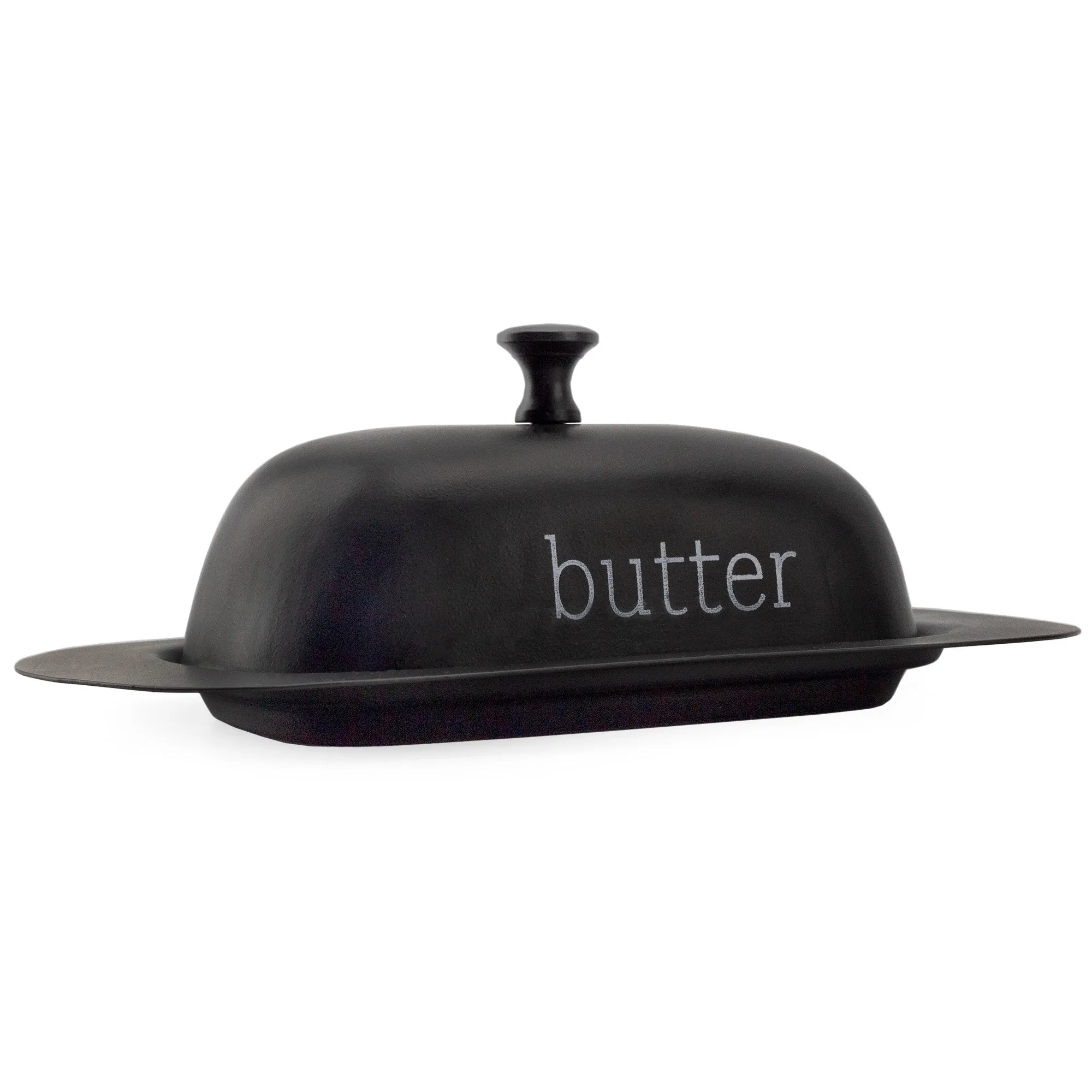 Enamelware Black Butter Dish (Large, Case of 30)