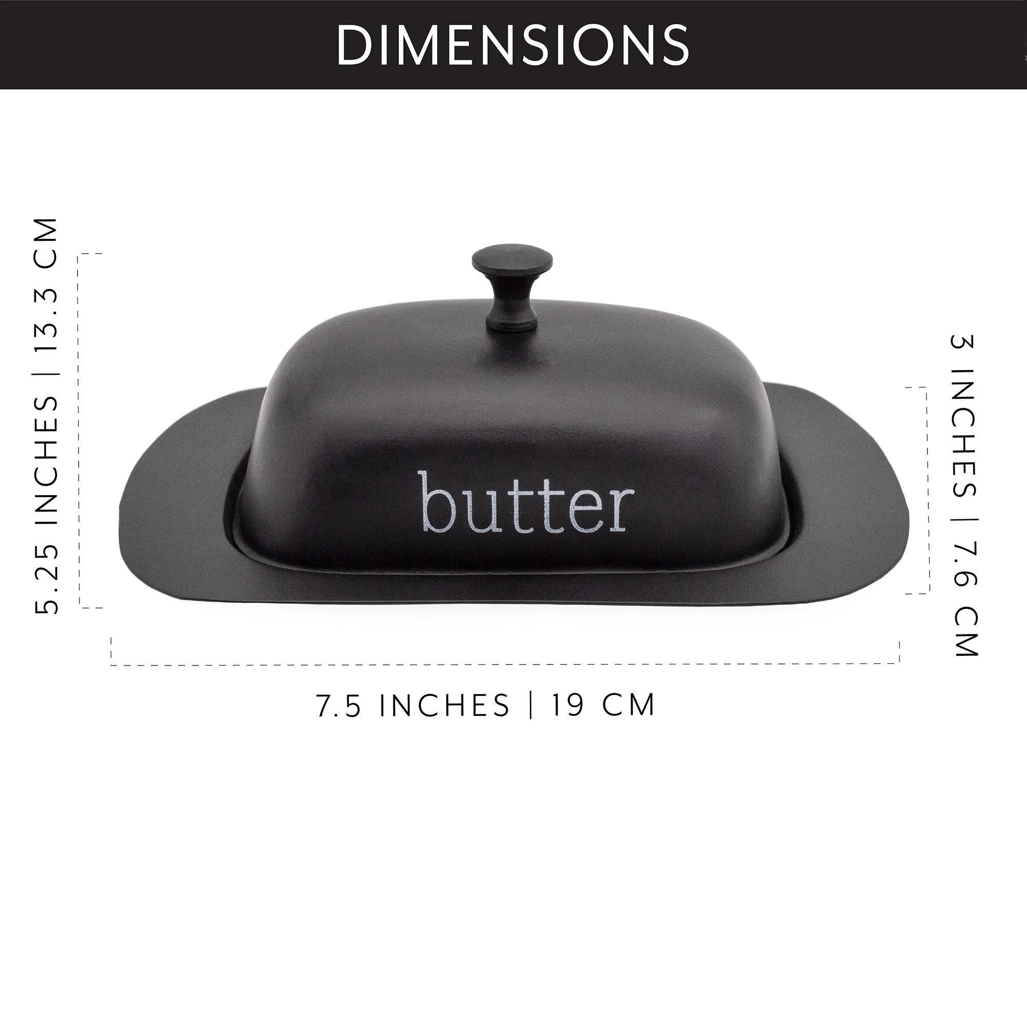 Enamelware Black Butter Dish (Large, Case of 30)