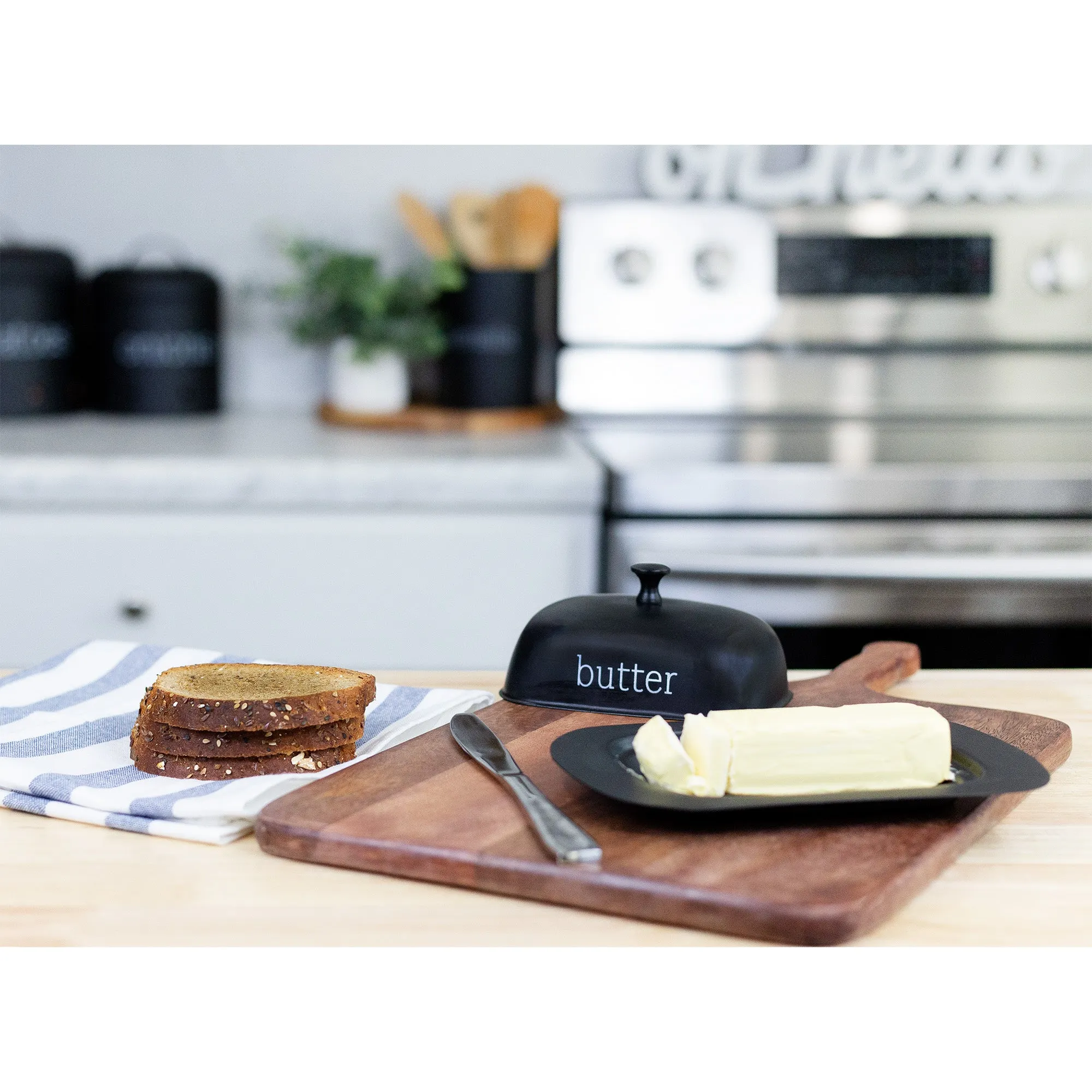 Enamelware Black Butter Dish (Large, Case of 30)