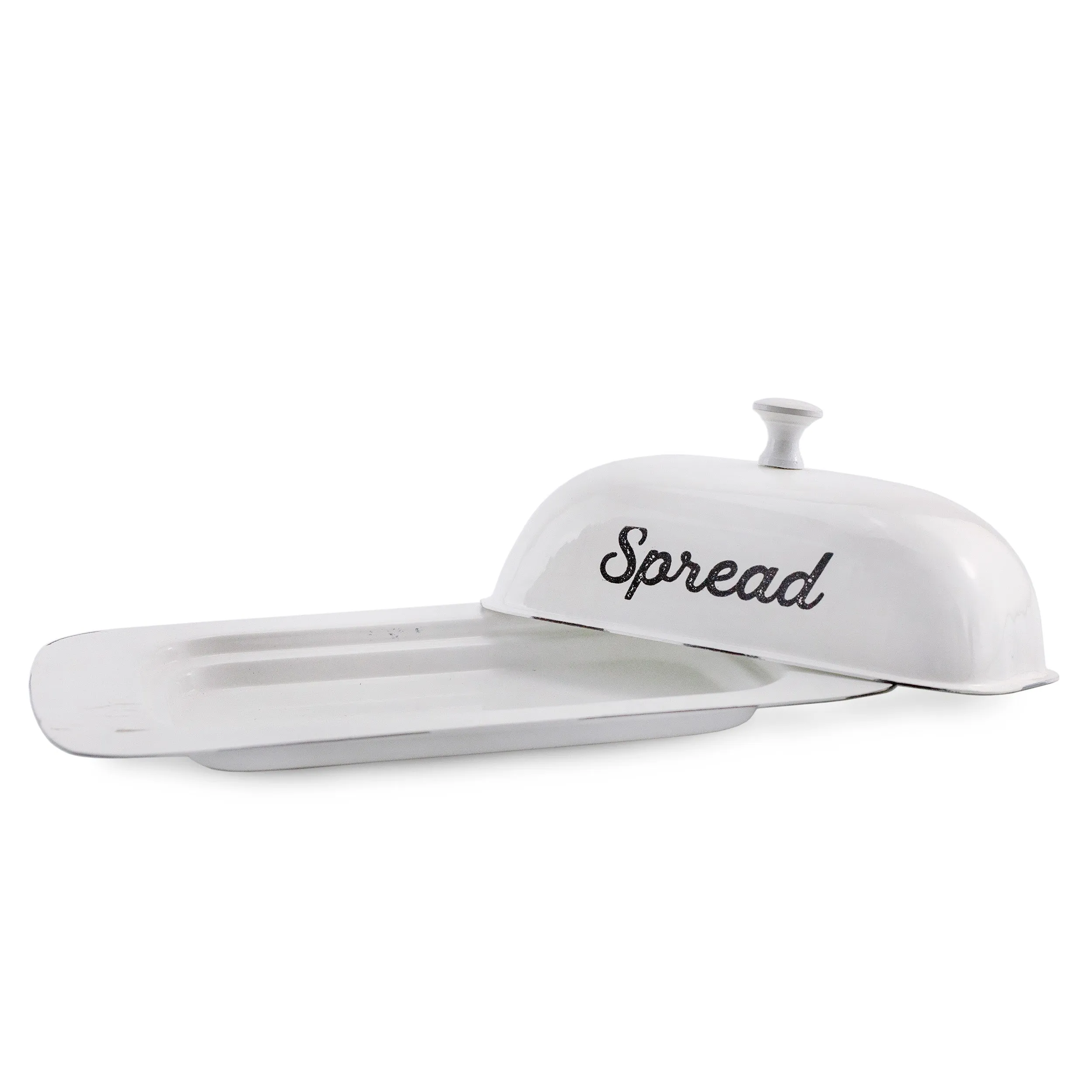 Enamelware White Butter Dish (Large, Case of 48)