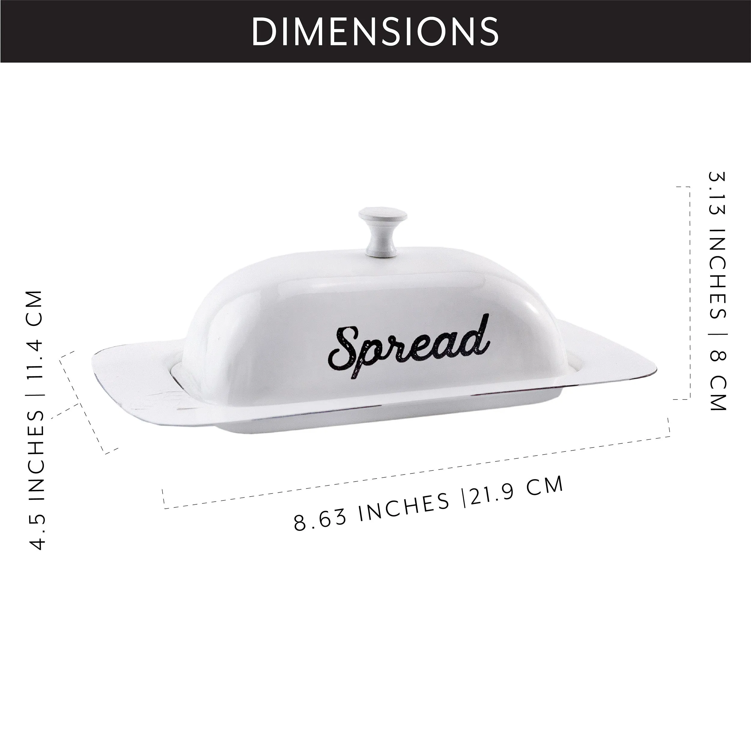 Enamelware White Butter Dish (Large, Case of 48)