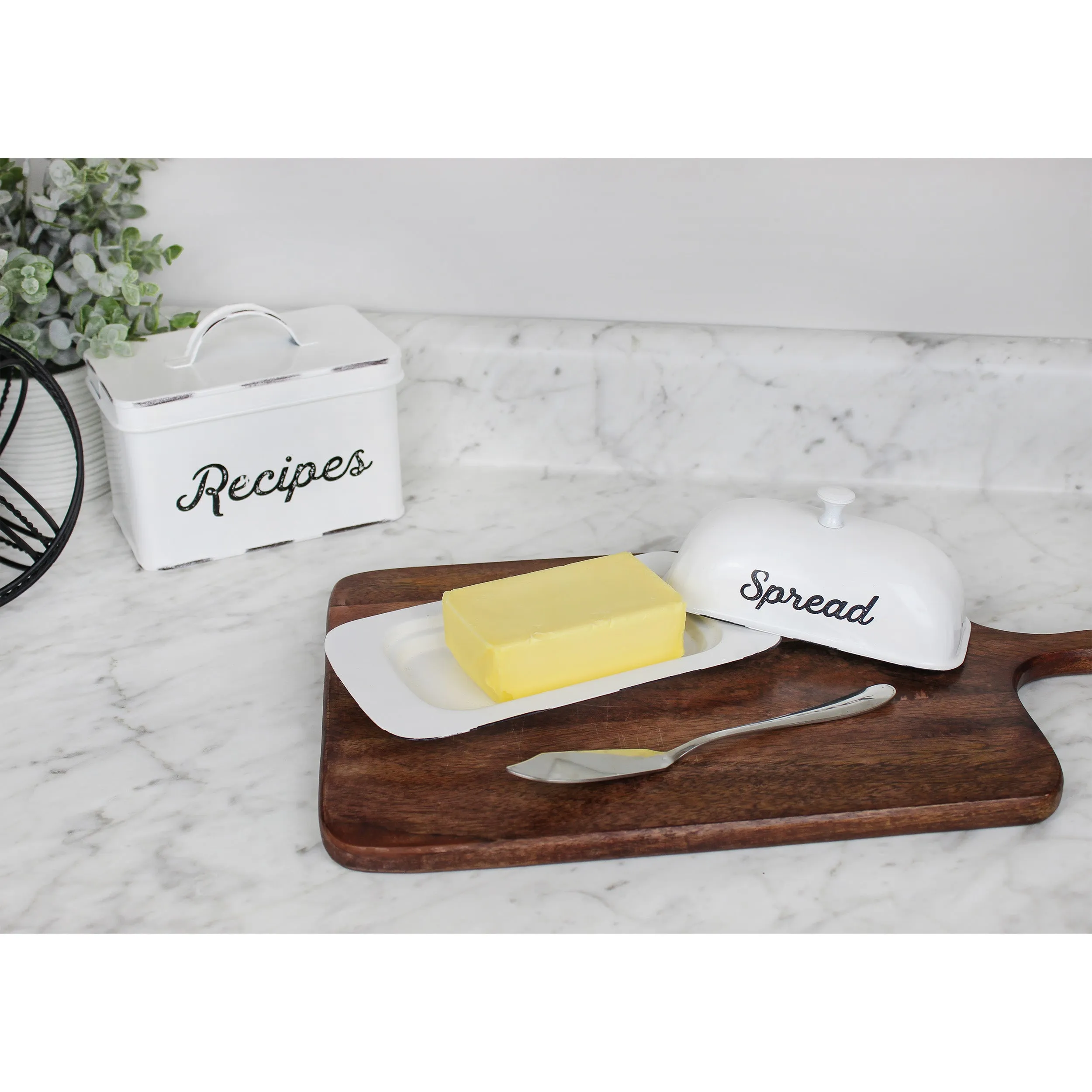Enamelware White Butter Dish (Large, Case of 48)