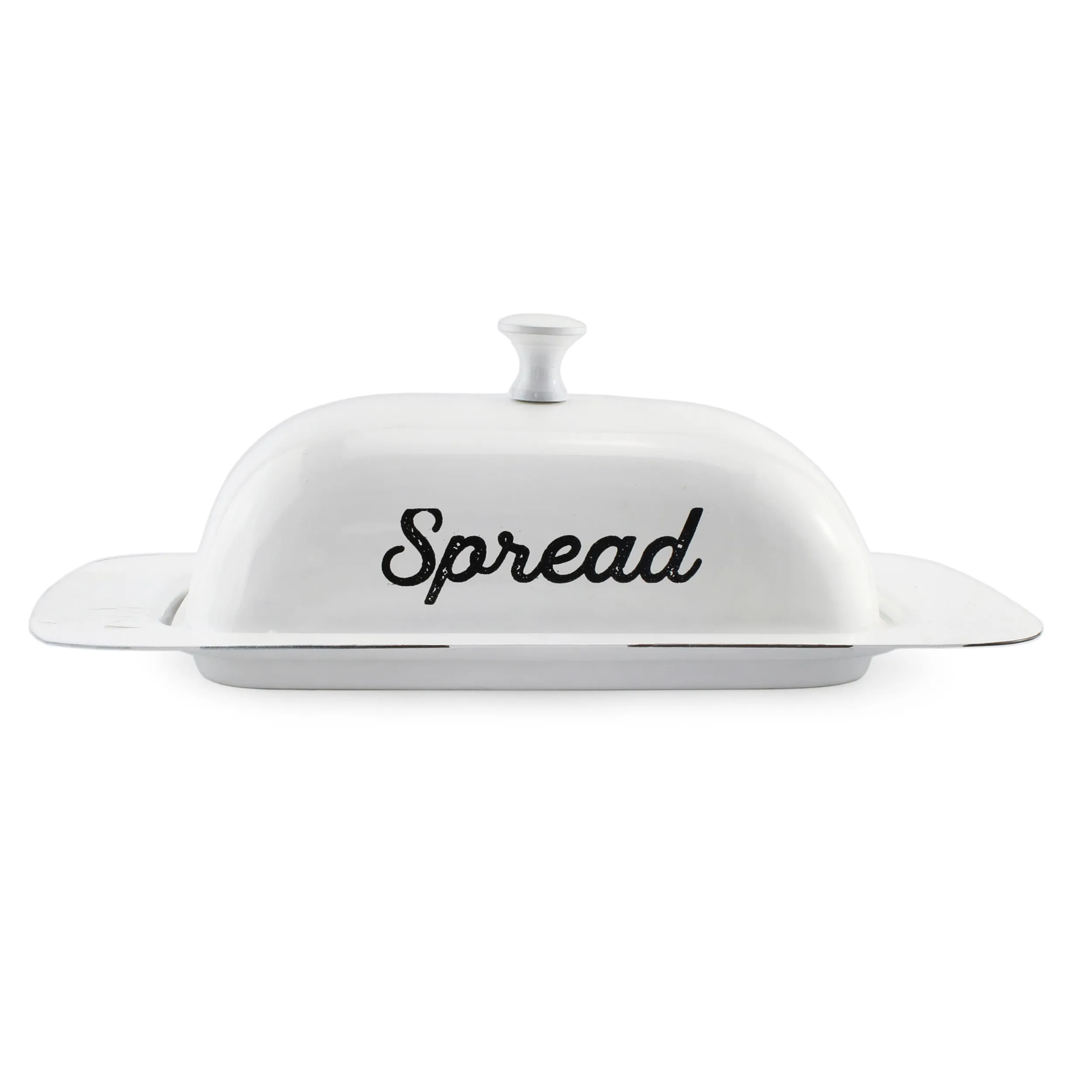Enamelware White Butter Dish (Large, Case of 48)