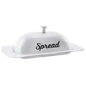 Enamelware White Butter Dish (Large, Case of 48)