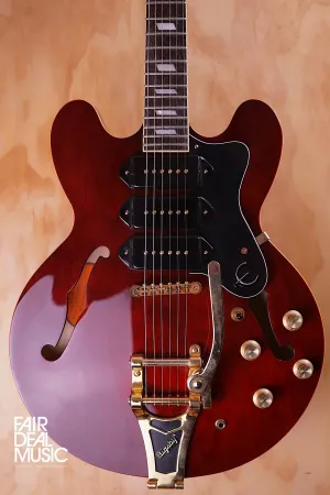 Epiphone Custom Riviera P93 Electric Guitar in Wine Red, with Hard Case, USED