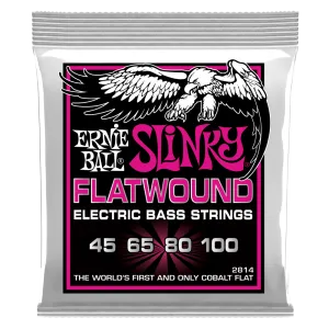 Ernie Ball 2814 Super Slinky FLATWOUND ELECTRIC BASS STRINGS - 45-100 GAUGE