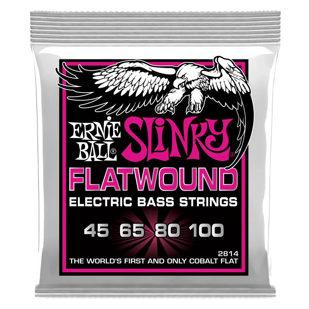Ernie Ball Super Slinky Cobalt Flatwound Bass Guitar Strings 45 - 100