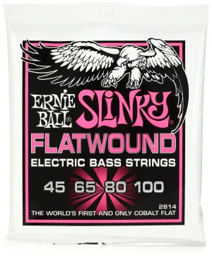 Ernie Ball Super Slinky Flatwound Electric Bass Strings, 45-100