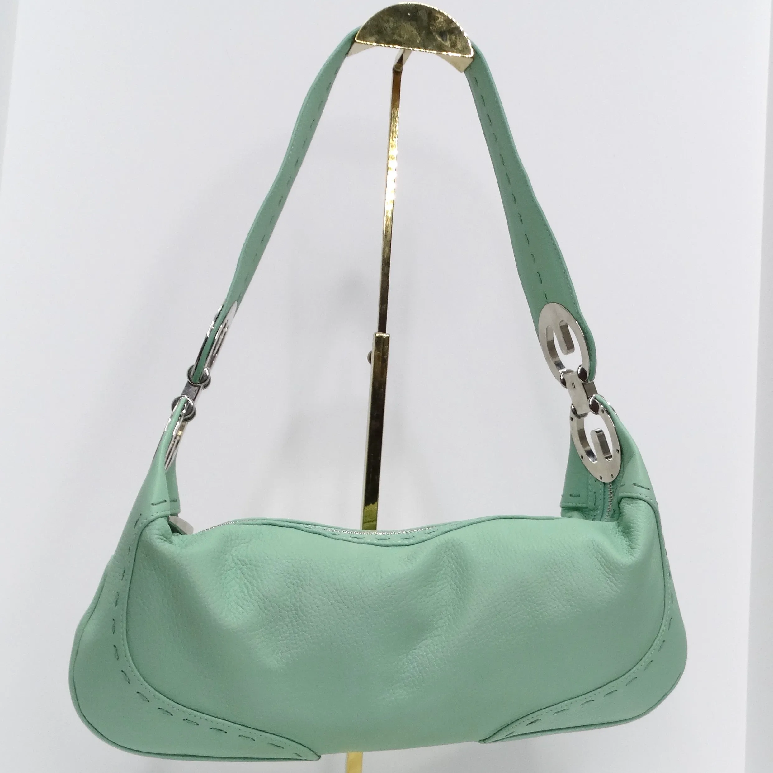 Escada Y2K Eluna Purse Mint Blue Handbag