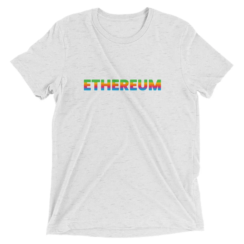Ethereum Rainbow Retro Apple Colors - Crypto Tee Shirt